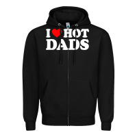 Black i love hot dads shirt i heart Zipper Hoodie - linhVisuals