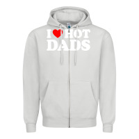 Dove Grey i love hot dads shirt i heart Zipper Hoodie - linhVisuals