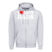 Heather Grey i love hot dads shirt i heart Zipper Hoodie - linhVisuals