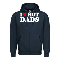 Navy i love hot dads shirt i heart Zipper Hoodie - linhVisuals