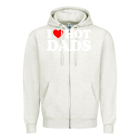 Oatmeal Heather i love hot dads shirt i heart Zipper Hoodie - linhVisuals