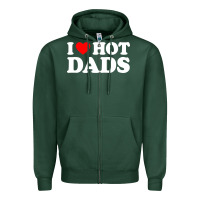 Sports Green i love hot dads shirt i heart Zipper Hoodie - linhVisuals