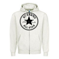 Oatmeal Heather all star husband Zipper Hoodie - linhVisuals
