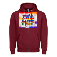 Burgundy more love less hate tumbler Zipper Hoodie - JahusDesignShop