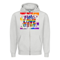 Dove Grey more love less hate tumbler Zipper Hoodie - JahusDesignShop
