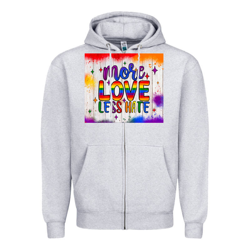 More Love Less Hate Tumbler Zipper Hoodie by JahusDesignShop | Teevron