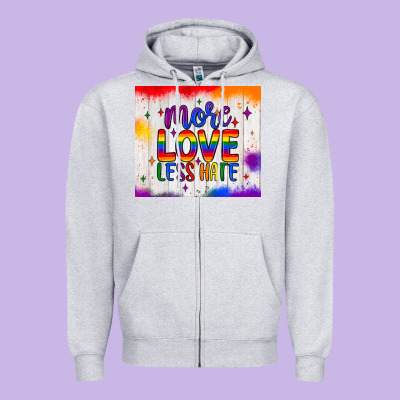 More Love Less Hate Tumbler Zipper Hoodie Designed By Jahusdesignshop