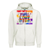 Oatmeal Heather more love less hate tumbler Zipper Hoodie - JahusDesignShop