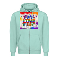 Seafoam more love less hate tumbler Zipper Hoodie - JahusDesignShop