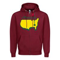 Burgundy MASTER GOLF TOURNAMENT Zipper Hoodie - linhVisuals