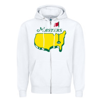 White MASTER GOLF TOURNAMENT Zipper Hoodie - linhVisuals