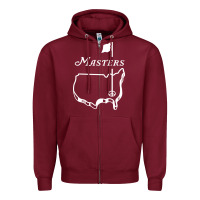 Burgundy MASTER GOLF TOURNAMENT Zipper Hoodie - linhVisuals
