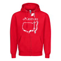 Red MASTER GOLF TOURNAMENT Zipper Hoodie - linhVisuals