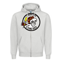 Dove Grey flying aces Zipper Hoodie - linhVisuals