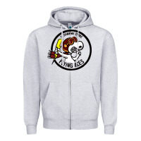 Heather Grey flying aces Zipper Hoodie - linhVisuals