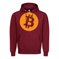 Burgundy bitcoin ledger blockchain satoshi btc Zipper Hoodie - linhVisuals