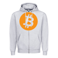 Heather Grey bitcoin ledger blockchain satoshi btc Zipper Hoodie - linhVisuals