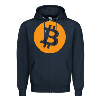 Navy bitcoin ledger blockchain satoshi btc Zipper Hoodie - linhVisuals
