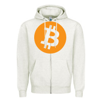 Oatmeal Heather bitcoin ledger blockchain satoshi btc Zipper Hoodie - linhVisuals