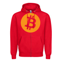 Red bitcoin ledger blockchain satoshi btc Zipper Hoodie - linhVisuals