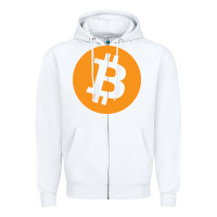 White bitcoin ledger blockchain satoshi btc Zipper Hoodie - linhVisuals