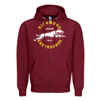 Burgundy Richmond Greyhounds Lon Don 1897 Zipper Hoodie - linhVisuals