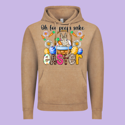 Oh For Peeps Sake Easter Vintage Hoodie Designed By Cowhidedigitalart