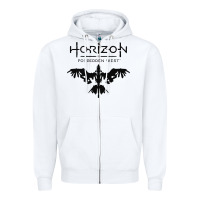 White HORIZON FORBIDDEN WEST Zipper Hoodie - linhVisuals