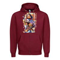 Burgundy ALOY - HORIZON FORBIDDEN WEST Zipper Hoodie - linhVisuals