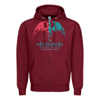 Burgundy HORIZON FORBIDDEN WEST Zipper Hoodie - linhVisuals