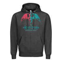 Charcoal Heather HORIZON FORBIDDEN WEST Zipper Hoodie - linhVisuals