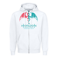 White HORIZON FORBIDDEN WEST Zipper Hoodie - linhVisuals