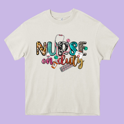 Nurse On Duty Heavy Core Tee Designed By Cowgirlartshop