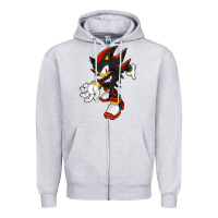 Heather Grey Shadow The Hedgehog Zipper Hoodie - linhVisuals