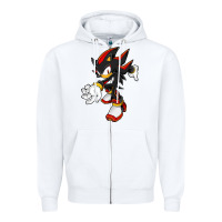 White Shadow The Hedgehog Zipper Hoodie - linhVisuals