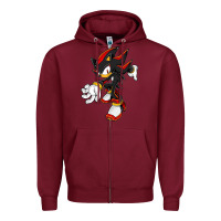 Burgundy Shadow The Hedgehog Zipper Hoodie - linhVisuals