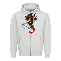Dove Grey Shadow The Hedgehog Zipper Hoodie - linhVisuals