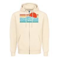 Sandshell vintage california wave surf retro 80s california beach surfing Zipper Hoodie - linhVisuals