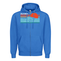 True Royal vintage california wave surf retro 80s california beach surfing Zipper Hoodie - linhVisuals