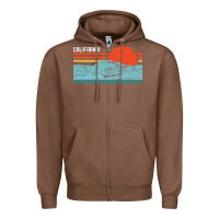 Chestnut vintage california wave surf retro 80s california beach surfing Zipper Hoodie - linhVisuals