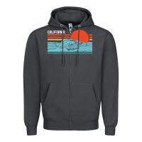 Vintage California Wave Surf Retro 80s California Beach Surfing Zipper Hoodie | Teevron
