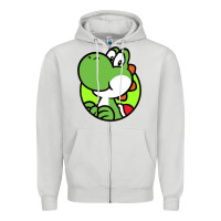 Dove Grey Yoshi Anime Zipper Hoodie - linhVisuals