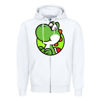 White Yoshi Anime Zipper Hoodie - linhVisuals