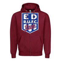 Burgundy eastwood rugby Zipper Hoodie - linhVisuals