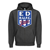 Charcoal Heather eastwood rugby Zipper Hoodie - linhVisuals