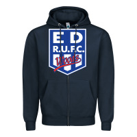 Navy eastwood rugby Zipper Hoodie - linhVisuals