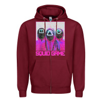 Burgundy spoky squids games Zipper Hoodie - linhVisuals