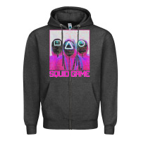 Charcoal Heather spoky squids games Zipper Hoodie - linhVisuals
