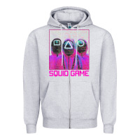 Heather Grey spoky squids games Zipper Hoodie - linhVisuals