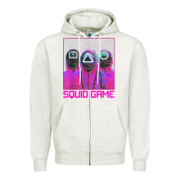 Oatmeal Heather spoky squids games Zipper Hoodie - linhVisuals